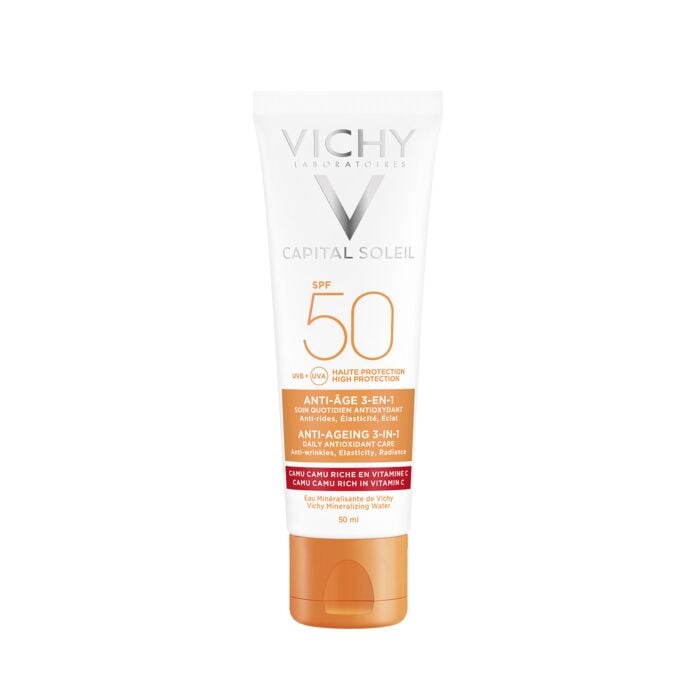 Антивозрастной солнцезащитный уход 3 в 1 с антиоксидантами SPF 50