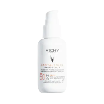 Невесомый солнцезащитный флюид для лица против признаков фотостарения «UV-age daily» SPF 50+