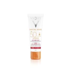 Антивозрастной солнцезащитный уход 3 в 1 с антиоксидантами SPF 50 фото №1