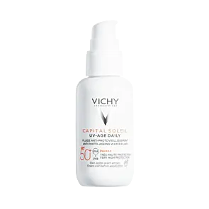 Невесомый солнцезащитный флюид для лица против признаков фотостарения «uv age-daily» spf50+, фото 1